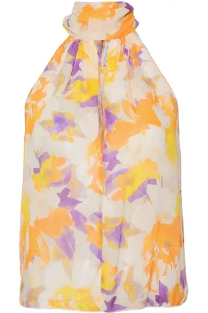 Patrizia Pepe Floral-print crepe tank top