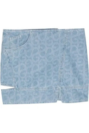 STINE GOYA Enilda monogram-pattern denim skirt