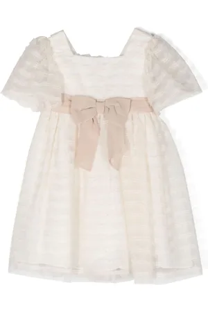 PATACHOU Bow-detailed tulle-overlay dress