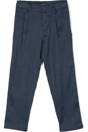 Emporio Armani Linen-blend straight-leg trousers