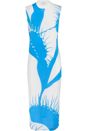 Salvatore Ferragamo Cactus-print sleeveless midi dress