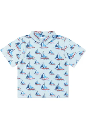 Rachel Riley Boat-print cotton polo shirt