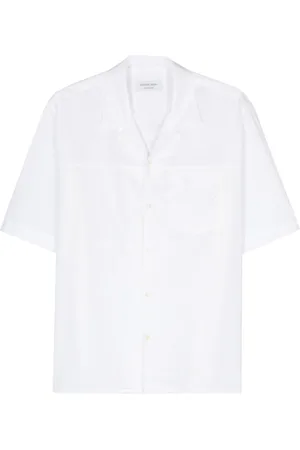 Marine Serre Floral-embroidery cotton shirt
