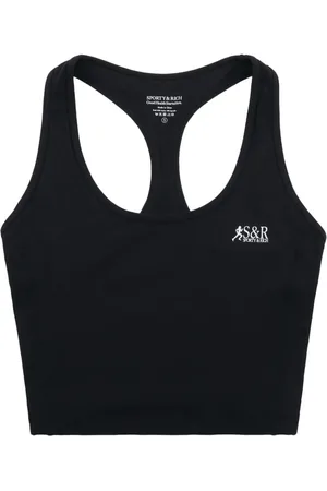 Sporty & Rich Logo-print cropped tank top