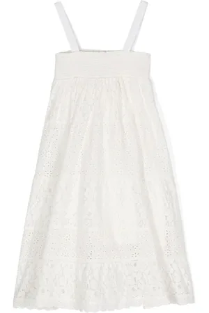 Twin-Set Broderie anglaise laced midi dress