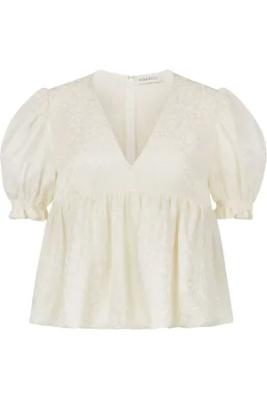 Nina Ricci Leopard-jacquard babydoll blouse