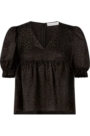 Nina Ricci Leopard-jacquard babydoll blouse