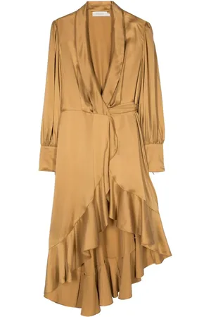 ZIMMERMANN Wrap satin midi dress