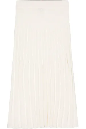 N.PEAL Ribbed cashmere midi skirt