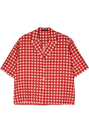Joseph Short-sleeve gingham-print shirt