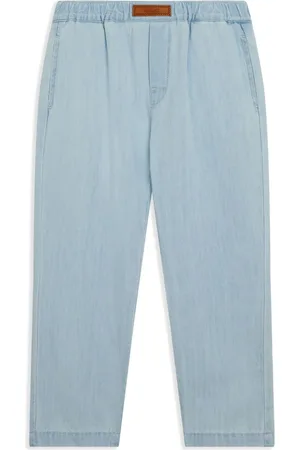 VERSACE Logo-plaque straight-leg jeans