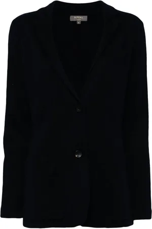 N.PEAL Single-breasted fine-knit blazer