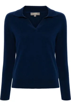 N.PEAL Long-sleeve cashmere polo shirt