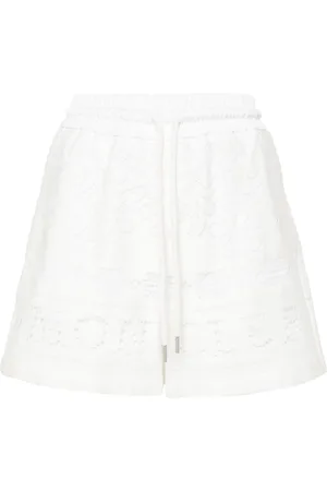 Moncler Perforated-logo lace shorts