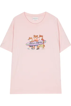 Maison Kitsuné Surfing Foxes-print cotton T-shirt