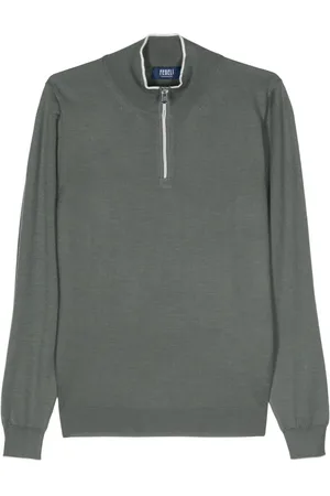 FEDELI Half-zip knit jumper