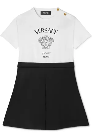 VERSACE Medusa Head two-tone dress