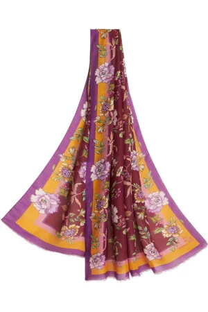 Etro Floral-print semi-sheer scarf