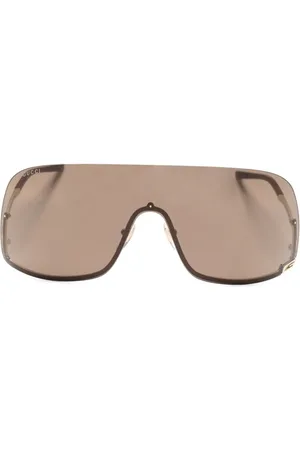 Gucci Square-G-motif shield-frame sunglasses