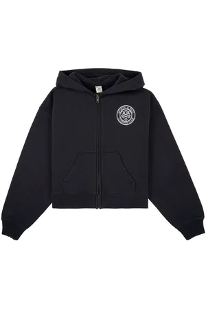 Sporty & Rich Paris Country Club-print cropped hoodie