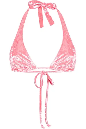 FORTE FORTE Halterneck velvet bikini top