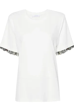 Paco rabanne Paillette-embellished crepe T-shirt