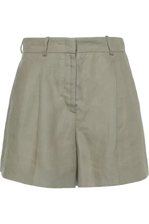 Kiton Pleated detail linen shorts