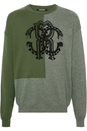 Roberto Cavalli RC-flocked cotton-blend jumper