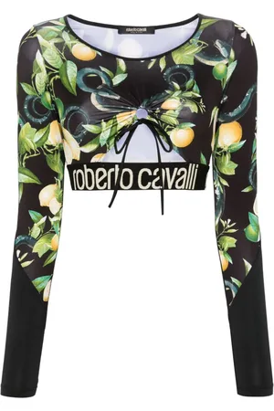 Roberto Cavalli Lemon-print crop top