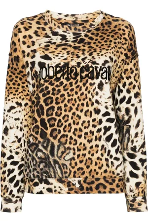 Roberto Cavalli Jaguar Skin-print cotton sweatshirt