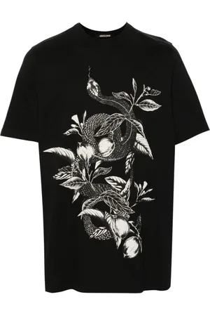 Roberto Cavalli Mix-print cotton T-shirt