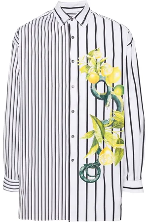Roberto Cavalli Mix-print cotton shirt
