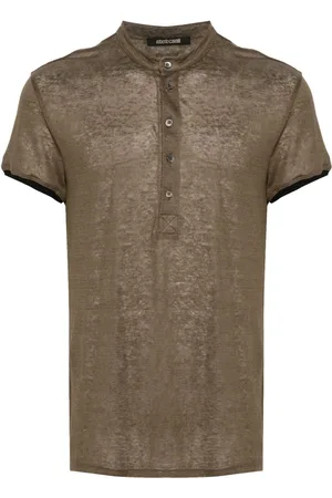 Roberto Cavalli Semi-sheer cotton polo shirt