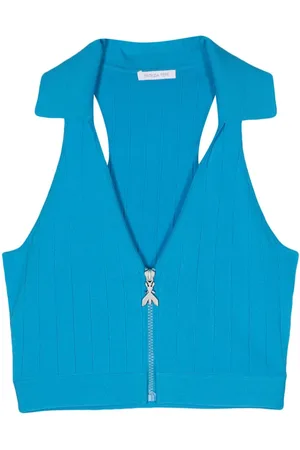 Patrizia Pepe Ribbed zip-up tank top
