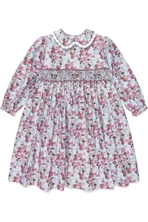 Sarah Louise Floral-print smocked dress