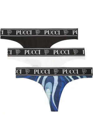 Puccini Logo-print cotton thong (set of three)