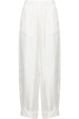 BLANCA High-waist silk palazzo trousers