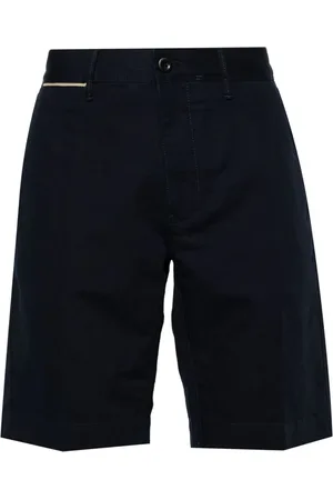 Incotex Logo-embroidered linen-blend chino shorts