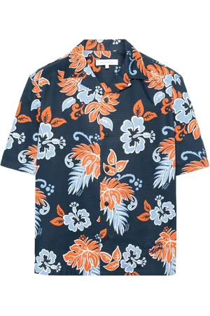 Maison Kitsuné Floral-print ripstop shirt