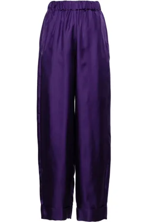 BLANCA High-waist silk palazzo trousers