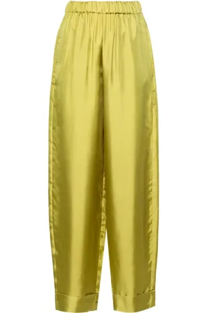 BLANCA High-waist silk palazzo trousers