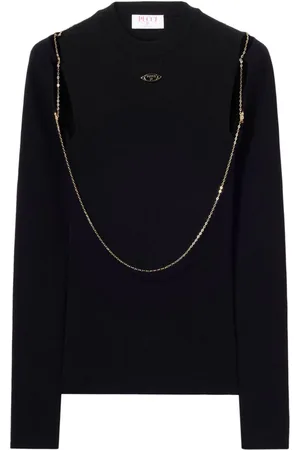 Puccini Chain-embellished rib-knit top