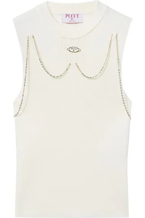 Puccini Logo-plaque ribbed knit top
