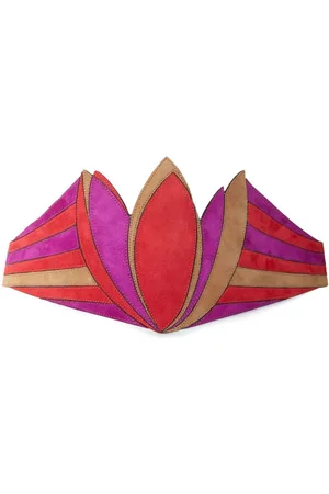 Puccini Flower panelled leather belt