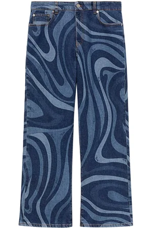 Puccini Marmo-print straight-leg jeans