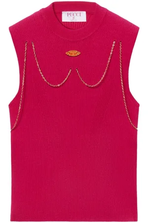 Puccini Chain-embellished rib-knit top