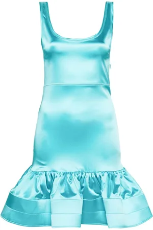 Patou Ruffle-detail satin dress