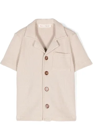 Zhoe & Tobiah Camp-collar waffle shirt