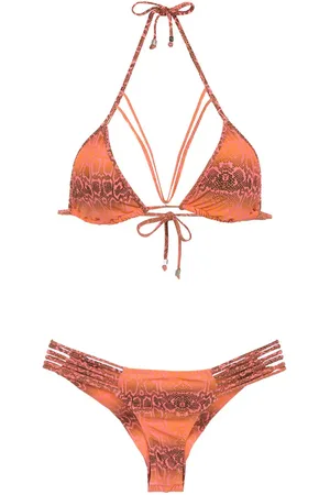 AMIR SLAMA Printed triangle top bikini set