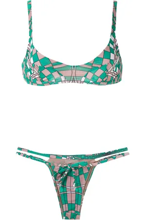AMIR SLAMA Geometric print bikini set
